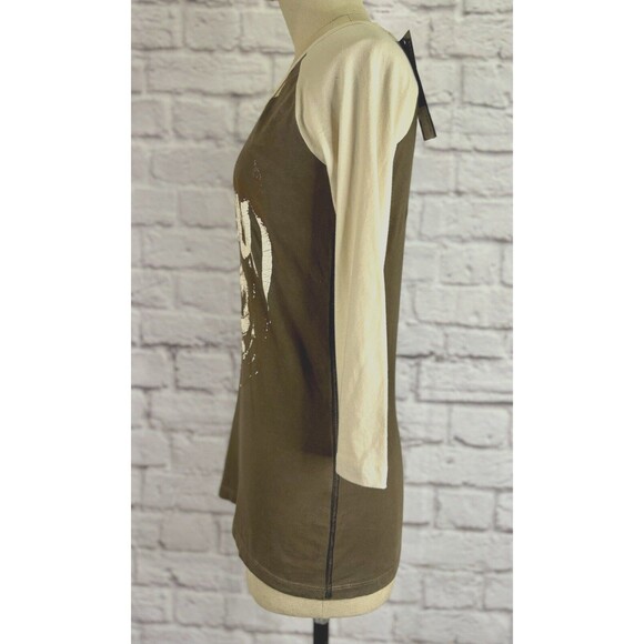 AFFLICTION Womens Shirt SMALL American Custom Bushmaster Long Sleeve Logo Raglan - Picture 10 of 14